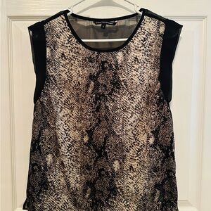Walter Baker Black and Cream Snake Print Blouse